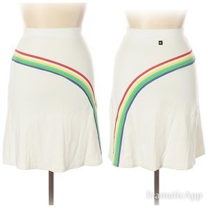 PC Teen White Rainbow Stripe Skirt SZ 16